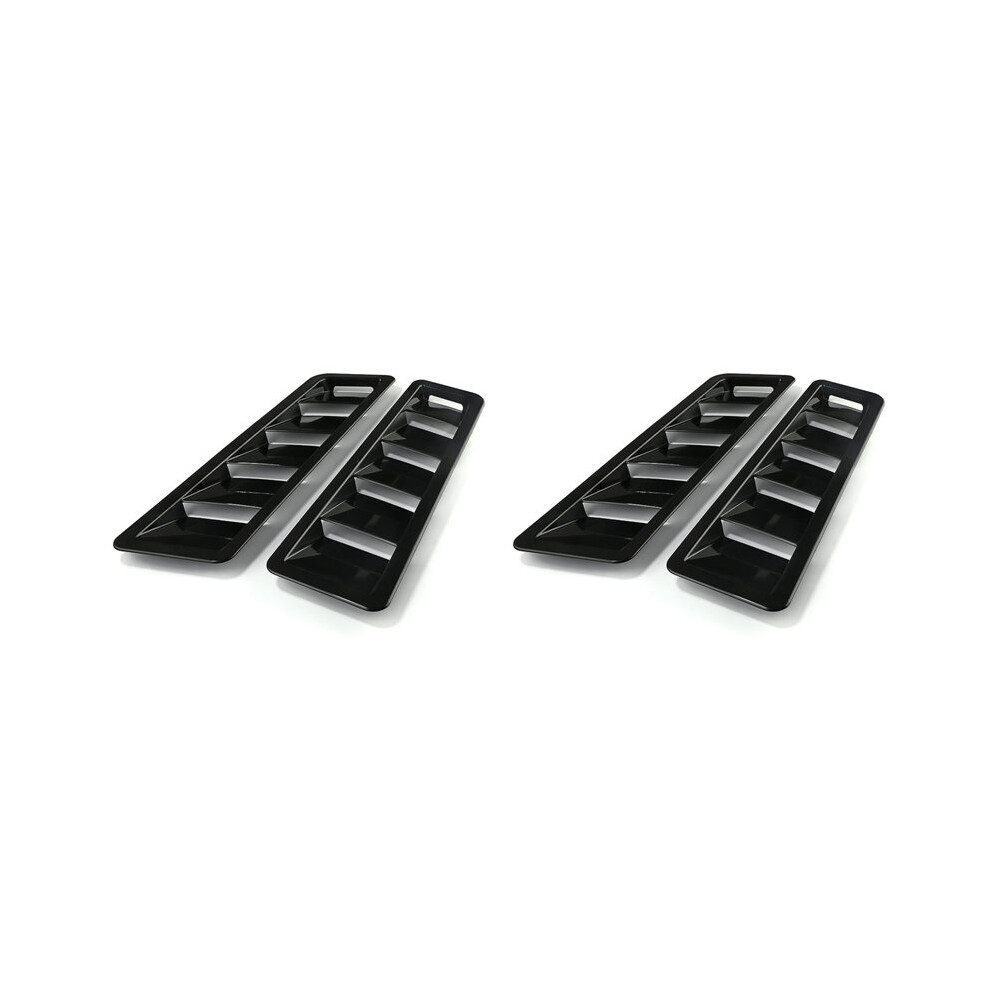 4X Car Hood Air Intake Scoop, Vent Louver Cooling Panel, Hood Air Intake Panel, Abs,17X5 Inches Bright Black 4714065621235