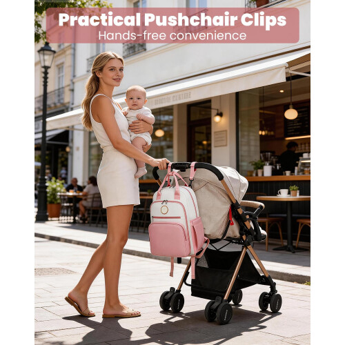 Miss Lulu Miss Lulu Nappy Changing Backpack, Large Maternity Bag with Pram Hooks 1