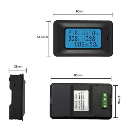 2X AC110-250V 100A LED Digital Voltmeter Ammeter Wattmeter Power  Meter Volt Wattmeter Tester Detector Indicator