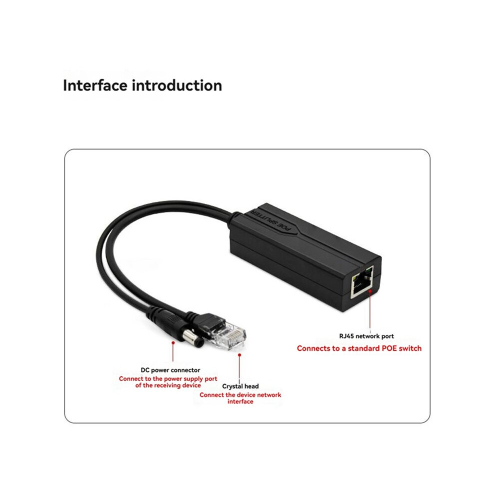 5X 48V To 5V Poe Splitter Adapter Active Adaptive Separator Isolated Injector 5.5X2.1mm Port For 100M Camera 6032858927240