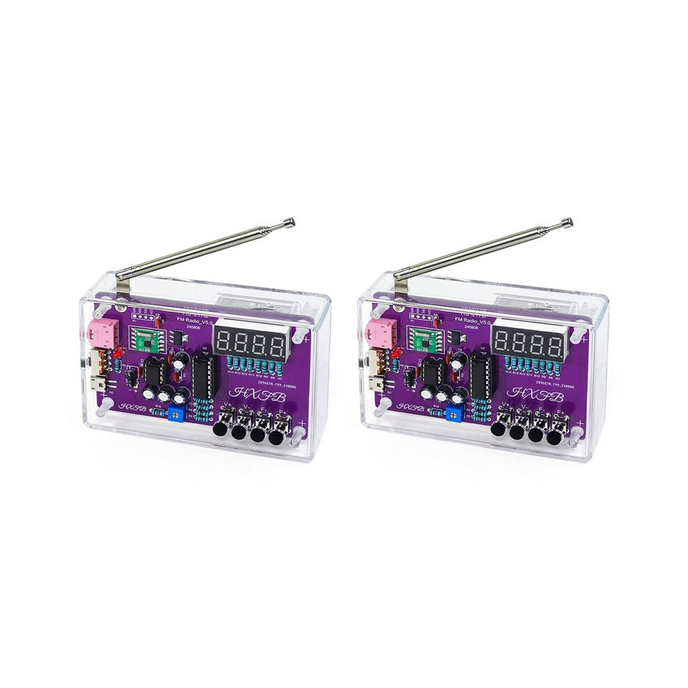Photos - Webcam 2X New HU-017B DIY FM Radio Electronic Kit Adjustable Frequency 87-108MHz Digital Display DIY Soldering Project Practice
