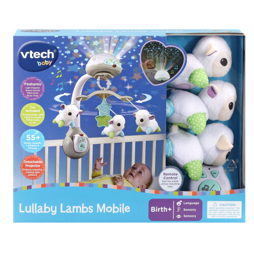 VTech VTech Baby Lullaby Lambs Mobile with Colourful Light Patterns Soothing 2