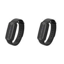 2X M90 Repellente per Zanzare Bracciale da Polso Ultrasuoni Respingi il Braccialetto Bracciale da Polso Elettronico Ricaricabile Nero
