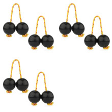 3 Paire de Shakers Aslatua Kashaka, Instrument de Percussion Musical Africain Asalato Shaker, Boules Rythmiques Noires