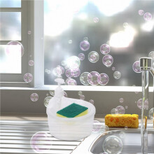 Distributeur de Savon Liquide pour Lave-Vaisselle 8 Pièces 2 en 1 pour Évier avec Organisateur de Porte-Éponge