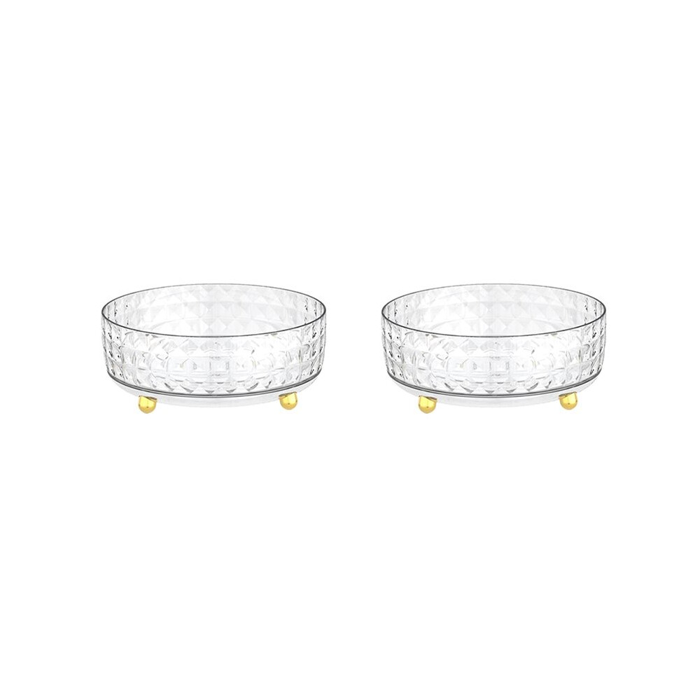 2X Rotating Perfume Organizer Stand, 360 Clear Makeup Skincare Organizer Vanity Cosmetics Organizer Tray Storage S B