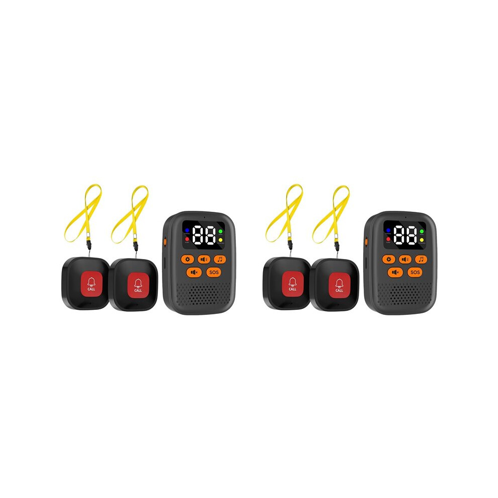 2X Wireless Caregiver Call Button for Elderly,Caregiver Pager Elderly Monitoring with Vibration, Alert Button