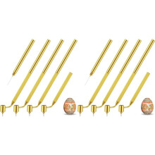 8 Pcs Pysanka Set Wax Drawing Pens for Egg 0.3 0.4 0.5 0.7 mm Medium Metal Hand Wax Pens for Pysanky Supplies