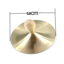 4x Instrument Orff 12 cm avec Poignée, Cymbales en Cuivre, Instrument de Percussion pour Enfants, Jouets, Support de Cymbales 12 cm