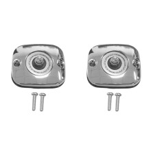 2X Motorcycle Chrome Front Brake Master Cylinder Cover for 06-17 Dyna, 06-14 Softail and 05-07 Touring Models
