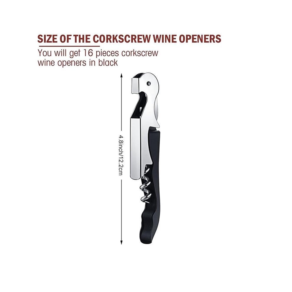 48 Pieces Wine Keys Opener Black Travel Corkscrew Wine Opener Waiter Corkscrew Wine Opener Beer Bottle Opener 6033375238611
