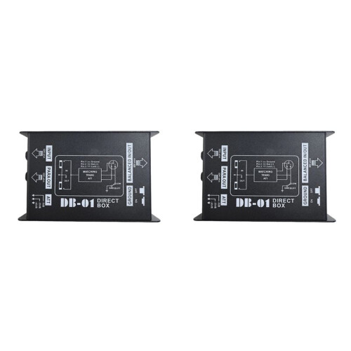 2X DB-01 DI BOX Direct Box Impedance Conversion DI Audio Isolator DI Effector Passive DI Box Professional