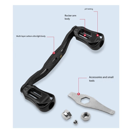 3X Reel Crank Handle 8X5mm for    Baitcasting Reel Carbon Handle