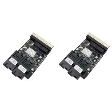 2X 100M Fiber Optic Media Converter 4 RJ45 to 2 SC A+B Optic Connector 1310nm/1550nm PCBA Board 20KM