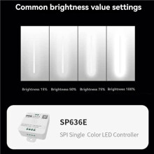 2X Controlador Monocromático SPI And-SP636E DC5-24v Compatible con Control Remoto Táctil 2,4 G