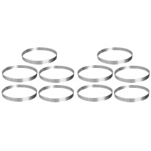 10Pack 20cm Circular Tart Rings with Holes Stainless Steel Fruit Pie Quiches Cake Mousse Mold Kitchen Baking Mould