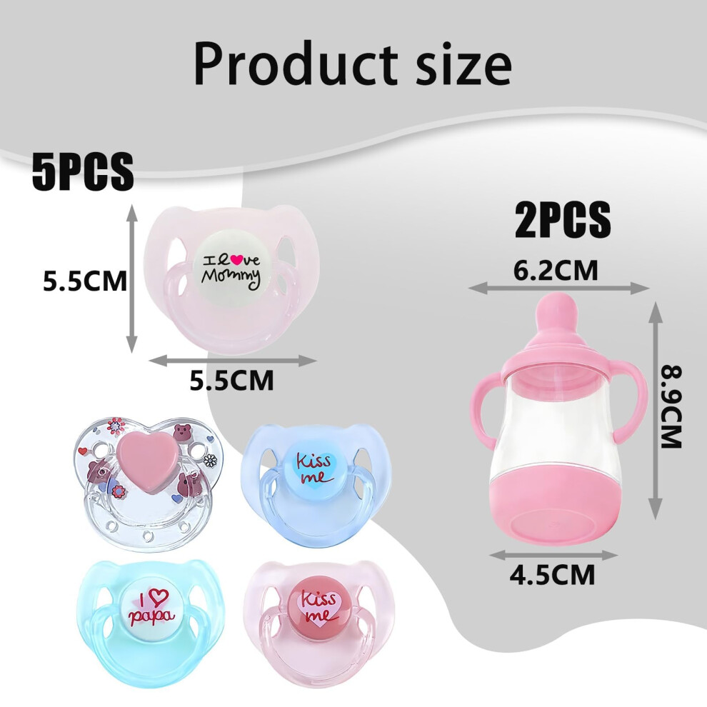Nuneoeuo 7Pcs Set Magnetic Dummies For Reborn Dolls Pacifier Milk Bottle Magnet
