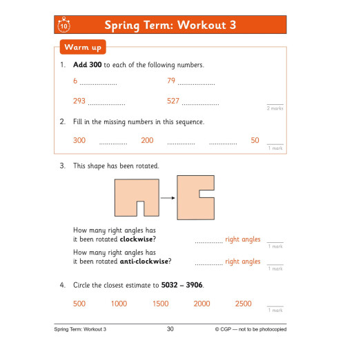KS2 Year 4 Maths 10-Minute Weekly Workouts (CGP Year 4 Maths) 2