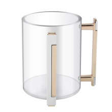 3X Hand Washing Cup Acrylic Round Washing Cup Hand Wash Cup with Two Metal Handles for Jewish Prayer Wash Cup Gold