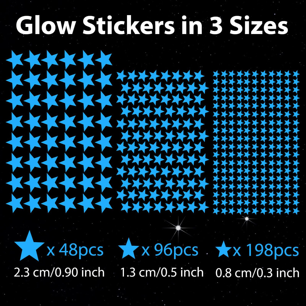 Teaaha 342 Pcs Glow In The Dark Stars Stickers Room Wall Glow In The Dark Sta