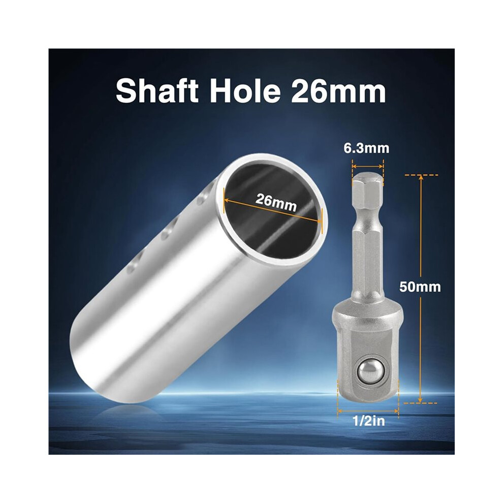 2X Stainless Steel Trailer Jack Electric Drill Adapter With 4Pc 1/2Inch Socket Adapter Compatible With Jack Drive Shaft 6033558086299