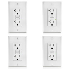 4X GFCI-Uitgang 20A, GFI Elektrische Contactdoos met LED-Indicator, 20A Fraudebestendige Aardlekschakelaar