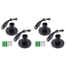 Desktop Lamp Base, Small Industrial Table Lamp Base Only, Simple E27 Screw Light Socket Bulb Holder Base 4 Pack US Plug
