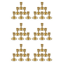 36PCS Brass Gold Taper Candle Holders, Vintage Metal Candlestick Holders for Dinner Room Table Centerpiece or Mantel