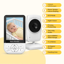 Babystar Baby Monitor with Camera and Audio 20Hour Battery Life Upgrad