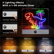 Rechargeable LED Drawing Board, Neon Art Dry Erase Light Doodle Glow Pad, Sketching Gift Toy for Kids/Girls/Teens