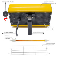 Tragbare Infrarot-Farbhärtungslampe 2000W, Handliche Infrarot-Farbbrennlampe, 220V, EU-Stecker