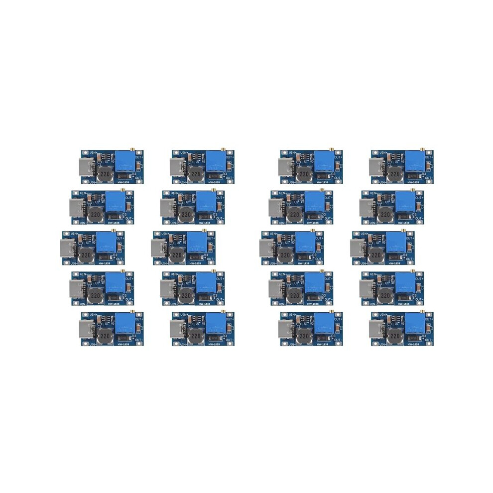 20Pcs Mt3608 Adjustable Step Module Voltage Regulator Type-C 2V-24V To 5V-28V 2A Step - 6032296042550