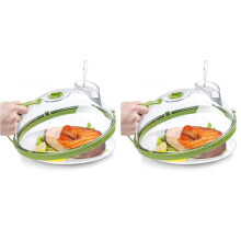 2X Capa Antirrespingos para Micro-Ondas com Saída de e Alça, Capa Transparente para Prato de 10 Polegadas, Utensílios Essenciais de Cozinha para