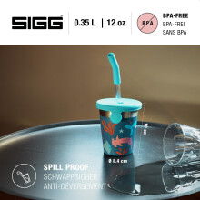 Sigg Stainless Steel Childrens Cup with Silicone Lid and Straw Splas
