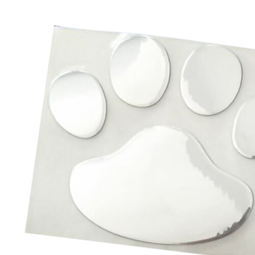 2pcs Silver Paw Print Car Decals 2