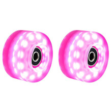 2 Pcs Roller Skate Wheels 58mm X 32mm Luminous Quad Roller Skateboard Roller Skates Light Wheels