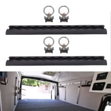 Thickened Aluminum L Track Tie Down Rail with 4 Round Rings for Motorcycles ATVs Dirt Bikes Pickup Trucks