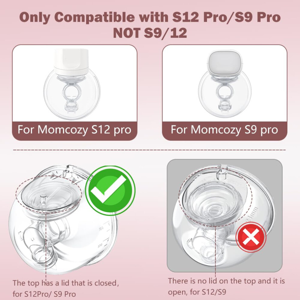 Ivaronal One Full Set Milk Collector Cup 17Mm Only Compatible With Momcozy S12 Pro/S9 Pro Breast Pump Not For S9/S12, S12 Pro/S9 Pro Wearable Breast Pump Repl