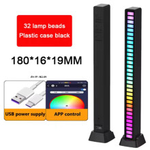 2X RGB LED Strip Light Musik, Ljudkontroll Pickup Rhythm Ambient Lamp, Atmosphere Night Lights