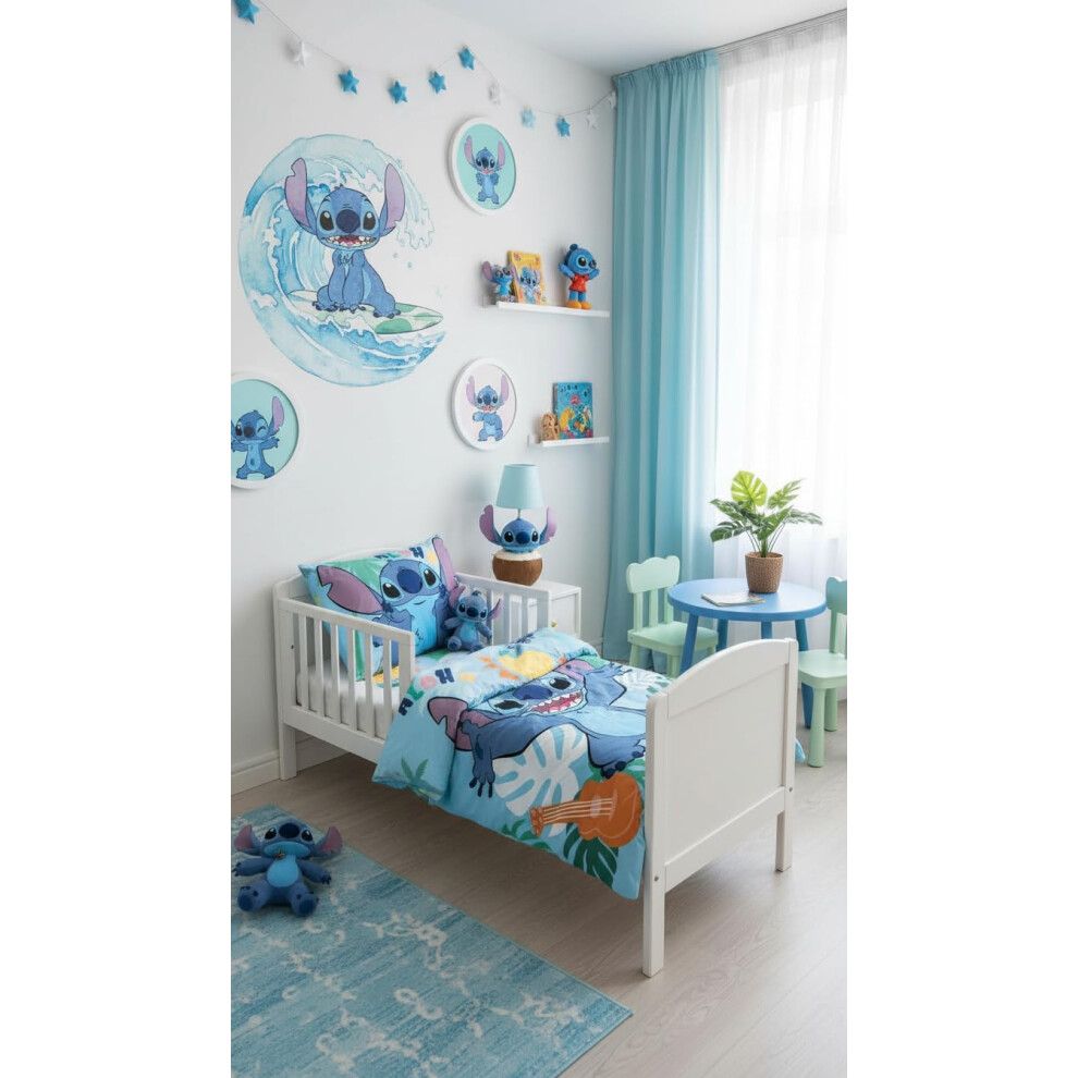 Brandmac Disney Stitch Tropical Paradise Cot Size Bedding Set Duvet Cover 100X