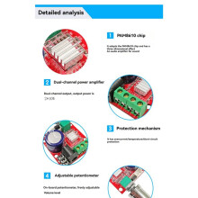 2X PAM8610 12V Hi-Fi Audio Stereo Amplifier Board 2X10W Dual Channel D Class for DIY Audio Projects