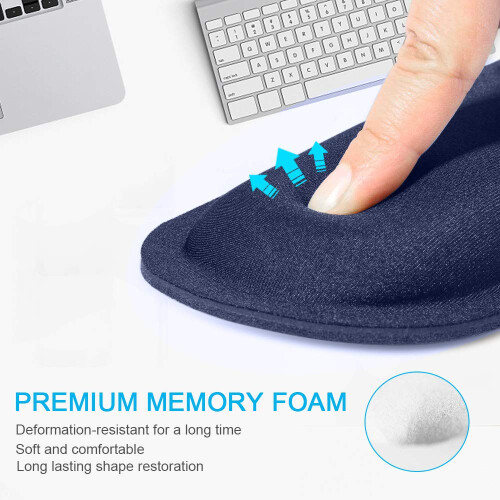 TeckNet TECKNET Mouse Mat Wrist Support, Mouse Pad with Memory Foam, Blue 2