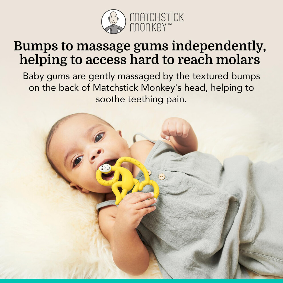 Matchstick Monkey Antimicrobial Silicone Teether Easy To Grip Bpa Free