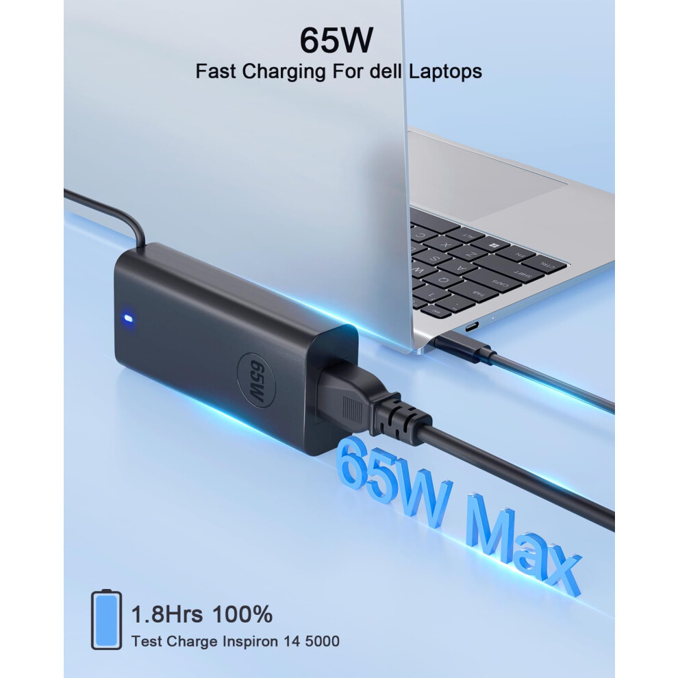 Slim 65W Usb C Laptop Charger For Dell Latitude 5540 5420 7400 5440 7440 3540 5520 7420 5430 7390 7320 5530 7430 3440 7340 5320 7410 7330 7530 Chrome 5005753996360