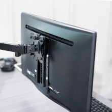 VIVO Height Adjustable VESA Adapter Stand for Individual Monitors up to 27 Inches Black