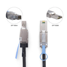 10Gtek External Mini SAS HD SFF-8644 to Mini SAS SFF-8088 Hybrid Cable, 1-Meter(3.3-ft)