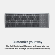 Dell KB740 Compact Multi-Device Wireless Keyboard – Dual Mode RF & Bluetooth 5.0, Full-Size Layout, Quiet Typing, Long Battery Life, Secure AES-128