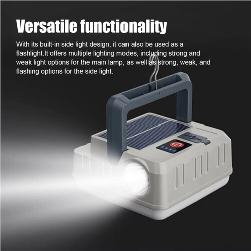 2X Portable Solar Camping Light Multifunctional Campsite Lantern Waterproof Flashlight Power Bank Functions 2