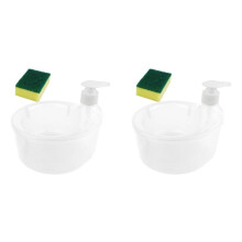8PCS 2-in-1 Sink Dish Washing Soap Dispenser Dish Washing Liquid Soap Dispenser with Sponge Holder Organizer