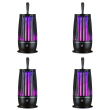 4X Acchiappa-Mosche Elettrico, Ricaricabile Tramite USB, con Luce Notturna per Cortile e Terrazza, B